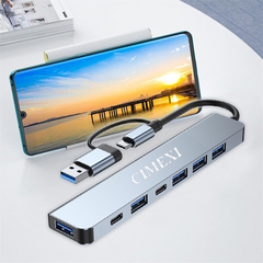 Hub Cimexi Usb C 7 En 1 Multiplicador Puertos Usb Y Usbc