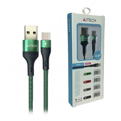 Cable Usb Aitech Mallado 2.4a Fast Charging Tipo C 1m Colores surtidos