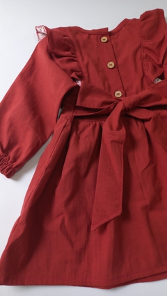 Vestido Volados Rojo Carmín - tienda online