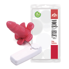 Mini vibrador, Massageador pequena flor com pênis e vibro