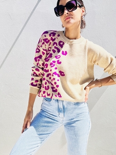 Sweater Jaquard print lila - comprar online