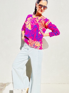 Sweater Panther print rosa - comprar online