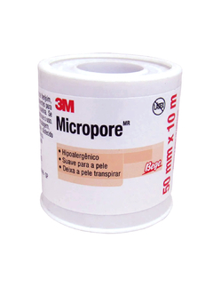 Micropore 3M 50mm x 10m, cor bege