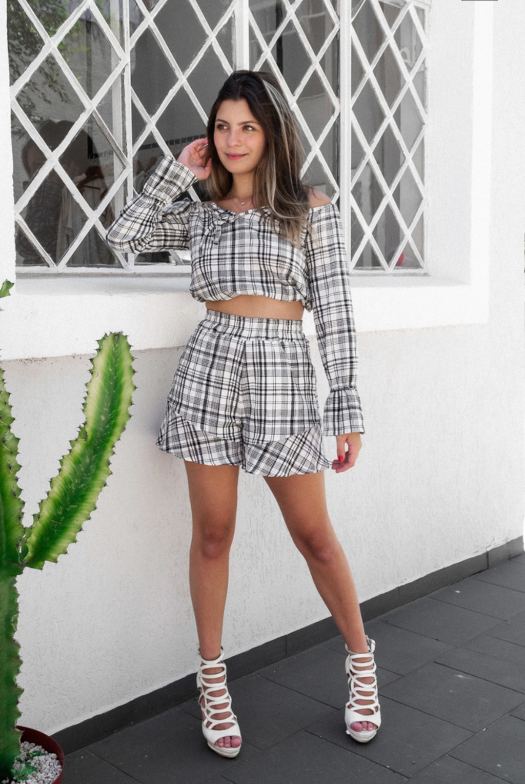 Shorts xadrez sale