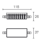 Lampara LED Lineal R7s 10w 118mm - comprar online