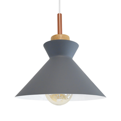 Colgante Gris con Madera 2 - comprar online