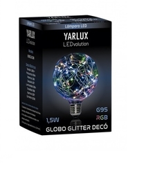 Lampara Led Globo Glitter Brillante G95 Luz Rgb 1.5w