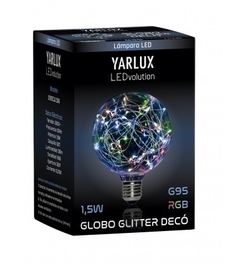 Lampara Led Globo Glitter Brillante G120 Luz Rgb 1.5w