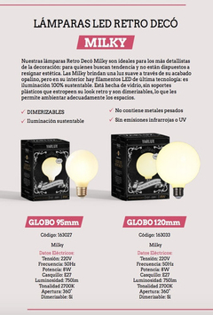 Globo Vidrio Led "Milky" G120 8w Dimer - comprar online