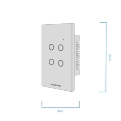 Tecla Smart Tactil 4 Modulo WIFI + BT Negra - comprar online