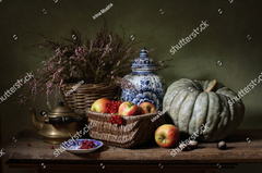 Still life with apples and a pumpkin - Irina Mosina