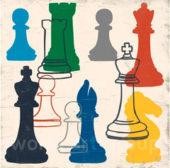 gravura jogo de xadrez