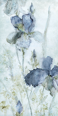 Gravura Flores suaves em tons de azul