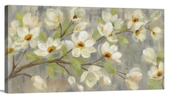 Gravura de flores em canvas