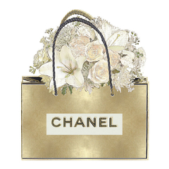 Gold Bag With Floral Bouquet - Madeline Blake - comprar online