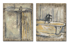 2 Gravuras - Antique Bath I e II - Ruth Bush - comprar online
