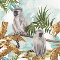 gravura macaco tropical