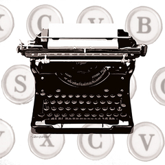 poster máquina de escrever vintage