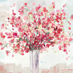 quadro buquet de flores rosa