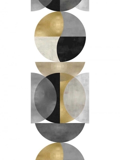 quadro de arte abstrata Geométrica em tons de dourado e preto