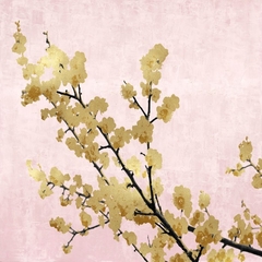 Gold Blossoms on Pink I - Kate Bennett