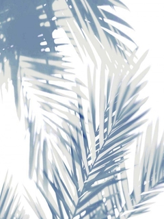 gravura palmeiras azul