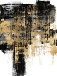 Gravura Abstrata em tons de preto e dourado