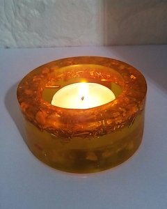 Porta-velas de orgonite com citrino e estrela de Salomão - comprar online