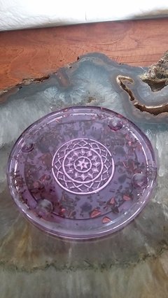 kit porta-copos de orgonite redondo com mandala - loja online