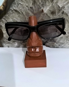 Nariz esculpido em madeira - suporte de óculos na internet