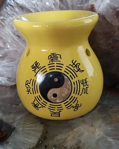 Aromatizador cerâmica baguá Yin/Yang - amarelo - Orgonites e loja de artigos esotéricos