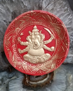 Incensário Ganesha de resina 12cm - 3 cores