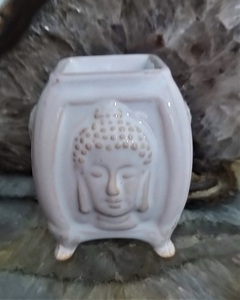 Aromatizador rechaud de cerâmica - Budha branco - loja online