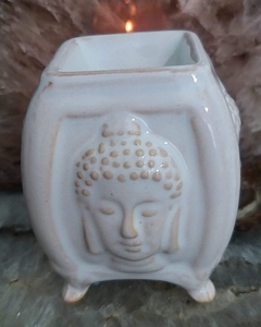 Aromatizador rechaud de cerâmica - Budha branco