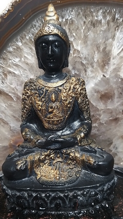 Buda tailandês 13cm base orgonite, incensário e cristais na internet