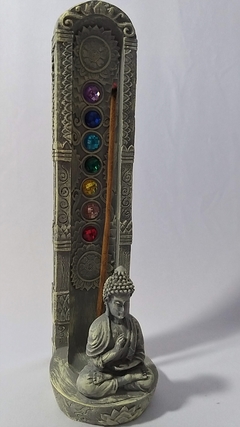 Imagem do Incensário torre buda 7 chakras 23cm - 2 cores