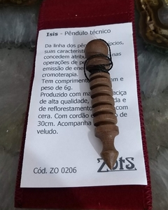 Pêndulo de madeira técnico Zots - Ísis 7,5cm0 - Orgonites e loja de artigos esotéricos
