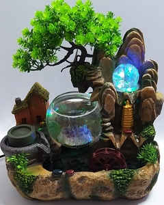 Fonte de água 31cm com Orgonite, luz, bola, lago e aquário - bivolt - Orgonites e loja de artigos esotéricos