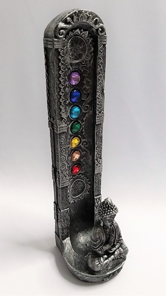 Incensário torre buda 7 chakras 23cm - 2 cores - Orgonites e loja de artigos esotéricos