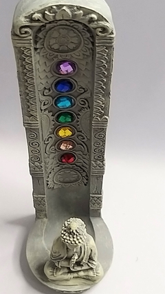 Incensário torre buda 7 chakras 23cm - 2 cores - comprar online