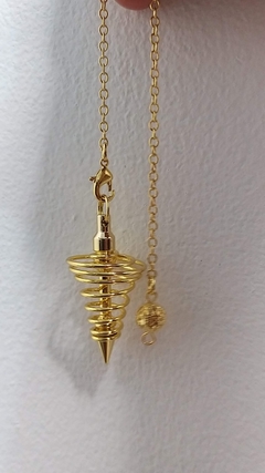 Pêndulo de metal com espiral - 4,2cm - cromado ou dourado