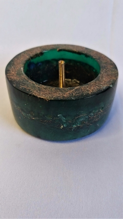 Incensário de orgonite 7,3cm com quartzo verde - saúde