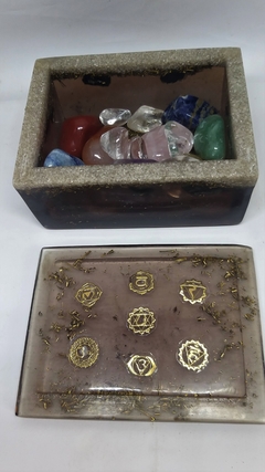 Caixa de orgonite com kit 338g cristais (14 cristais) - comprar online