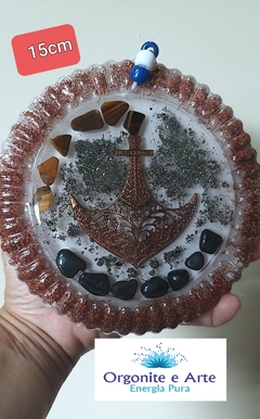 Orgonite mandala náutica de proteção 15cm