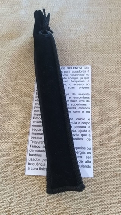 Bastão polido de selenita - 15cm com sacola - Orgonites e loja de artigos esotéricos