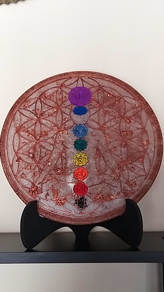 Disco de orgonite chakras - mandala 25cm - loja online