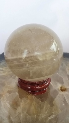 Esfera de cristal fumê com suporte 4,8cm- 159g -enrgizador