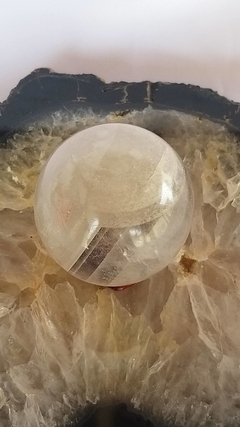 Esfera de cristal fumê com suporte 4,8cm- 159g -enrgizador - Orgonites e loja de artigos esotéricos