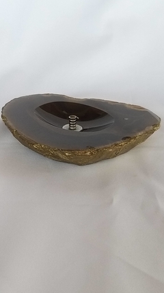 Chapa de ágata com incensário - 295g - bordas douradas na internet