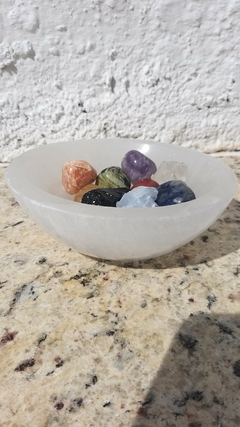 Tigela bowl de selenita 14cm - 740g - Orgonites e loja de artigos esotéricos